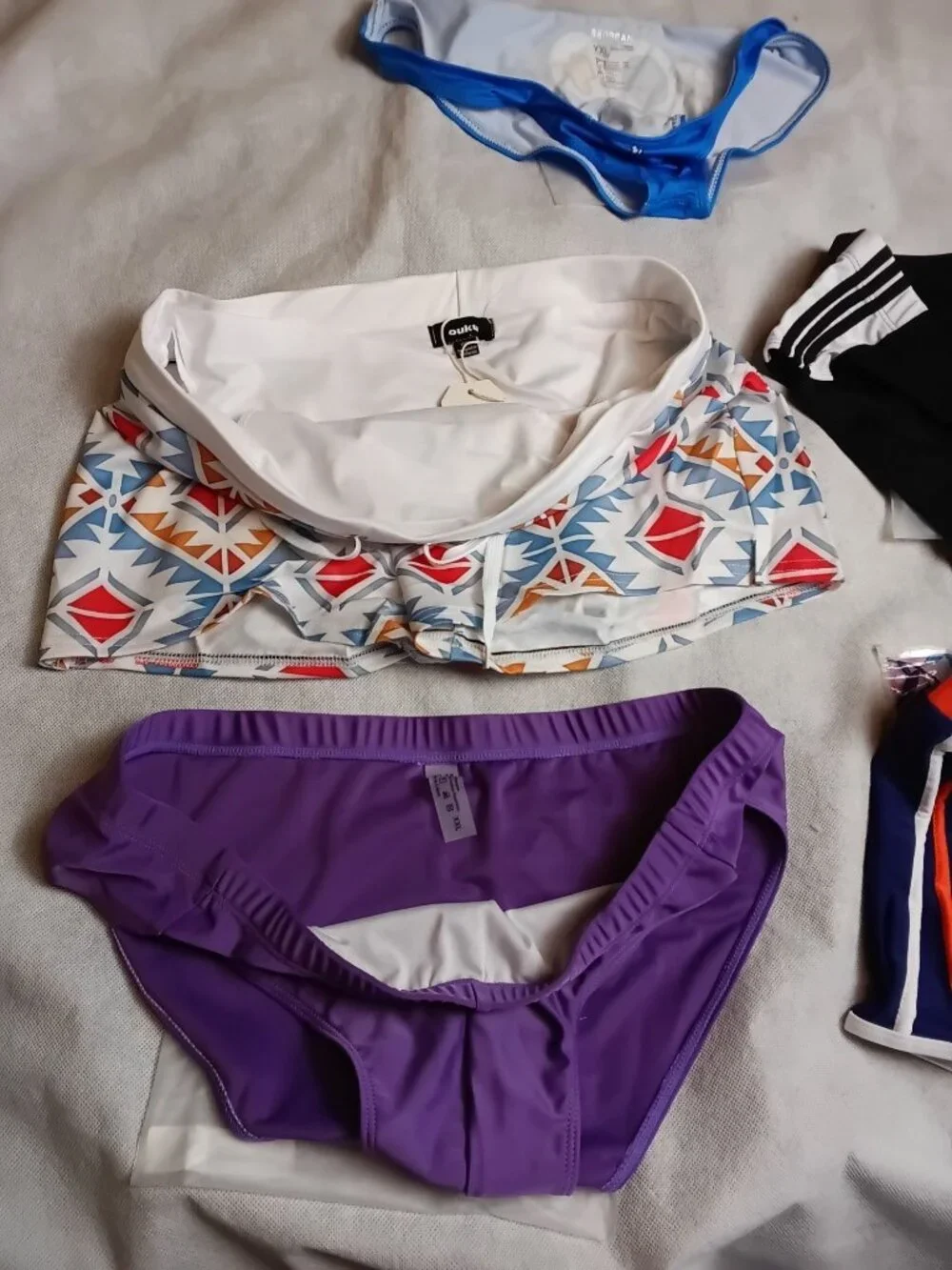 5 pc Lot Mens Bathing Suit Swim Briefs XXL NEW Solid Aztec Monster